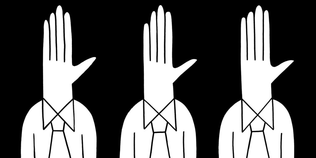 Hands up. stock illustration