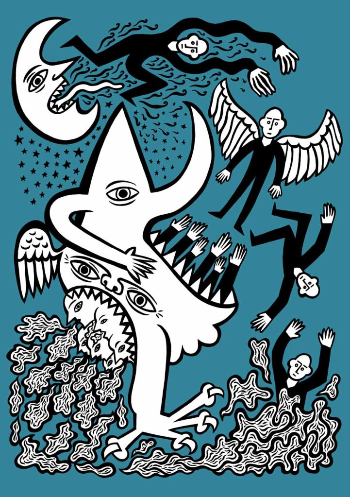 Interpretation is almost everything. A hand drawn freestyle editorial illustration