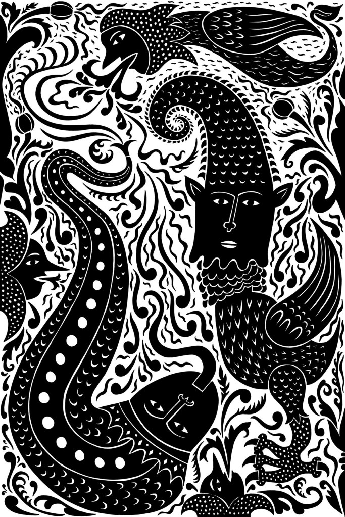 A page of various things. drawing