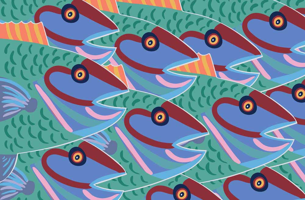 blue fish stock illustration