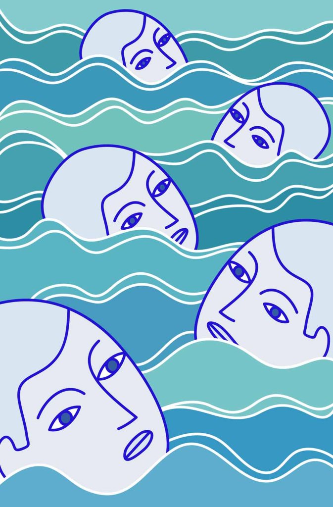 All at sea stock illustration