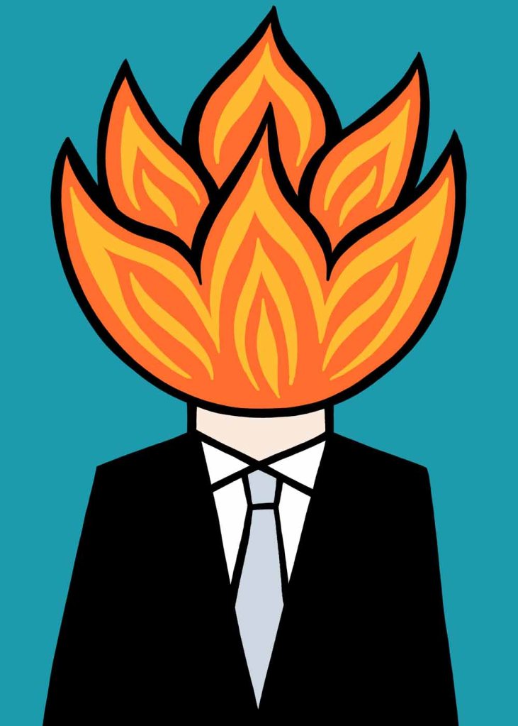 On fire. stock illustration