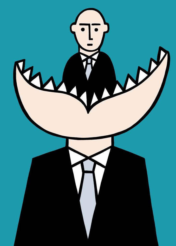 The little voice inside. stock illustration