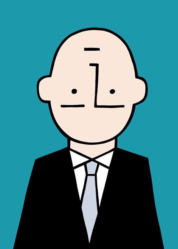 Thinking the wrong way around. stock illustration