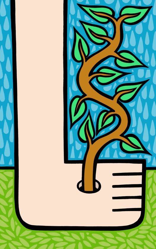 Nature will find a way. stock illustration