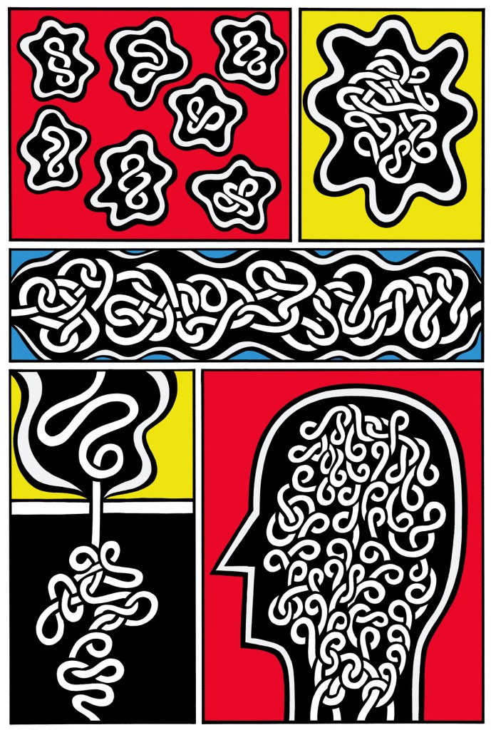 Inside this head of mine. stock illustration