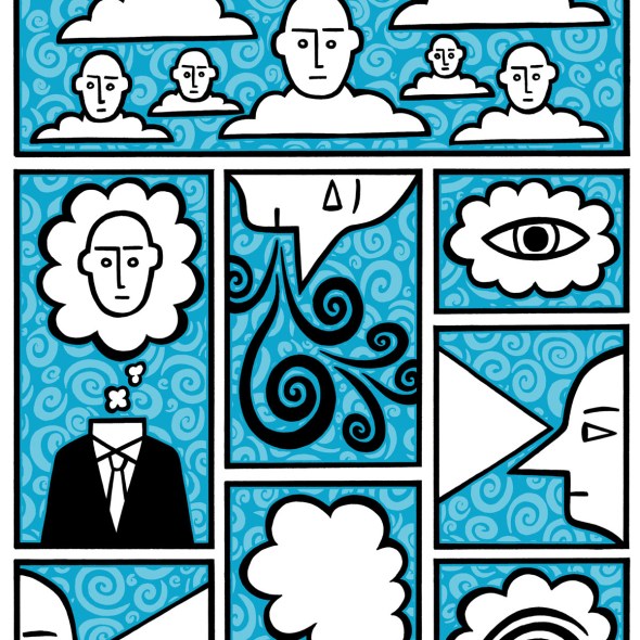 cloud 9 and 10. stock illustration