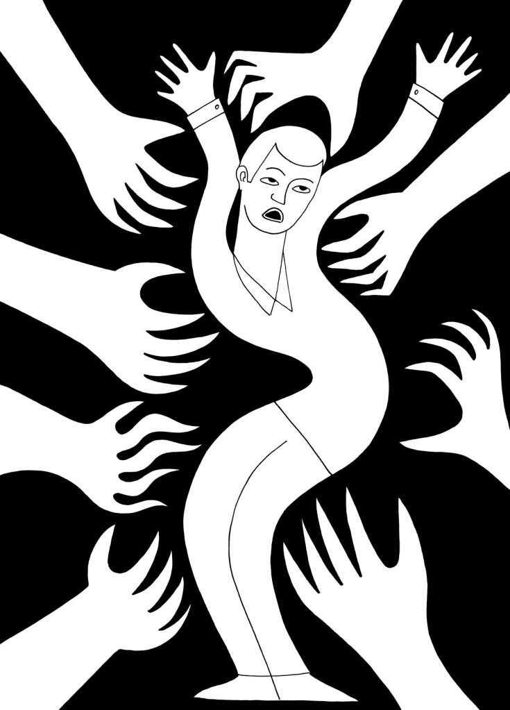 Don't touch me stock illustration